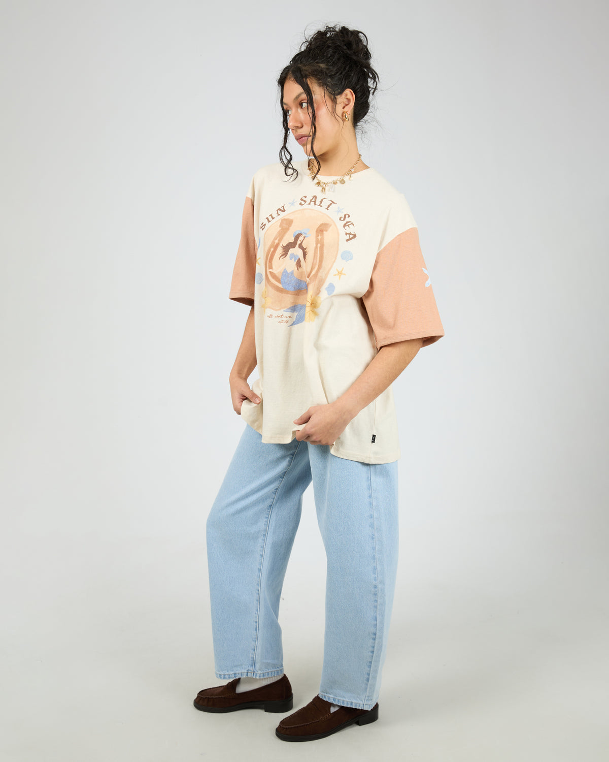 Sun Salt Sea Oversized Tee Vanilla