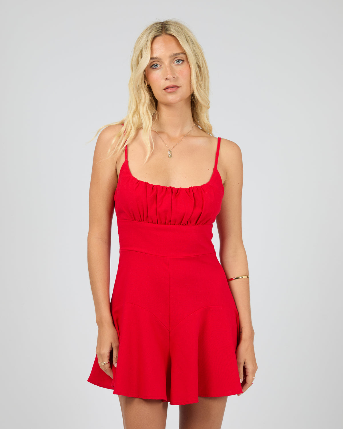 Mavis Playsuit Red