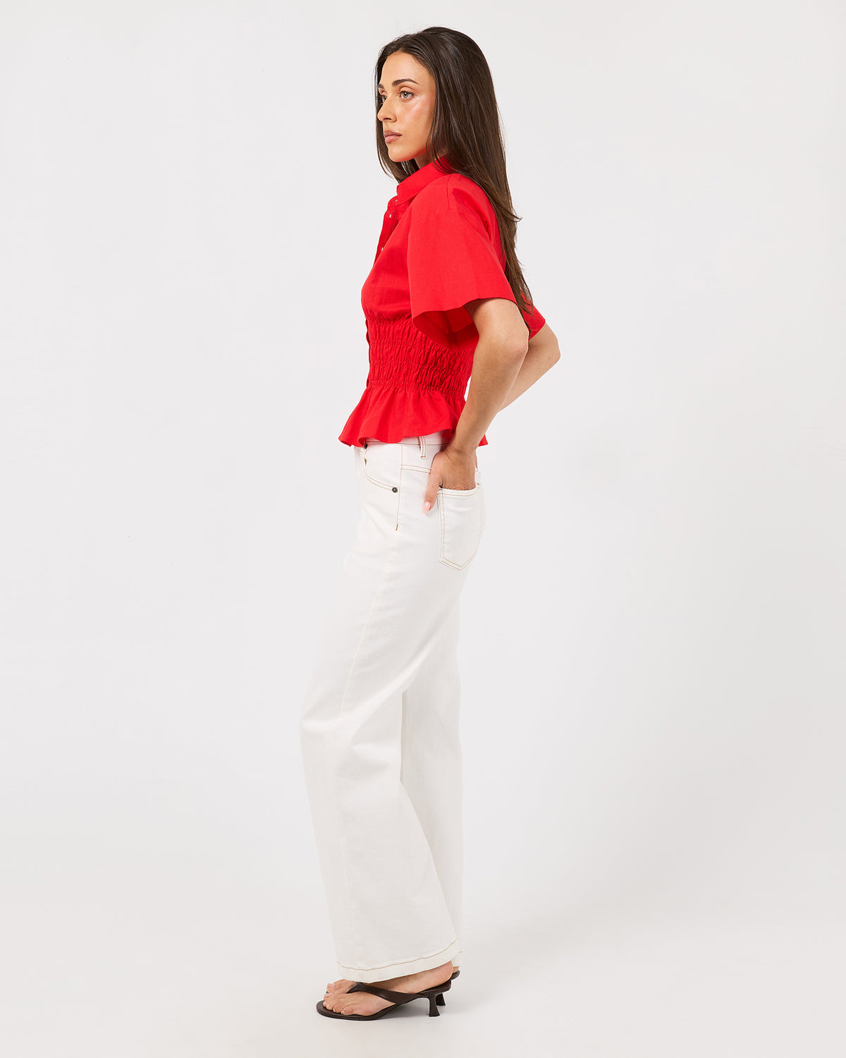 Timeless Shirred Top Red