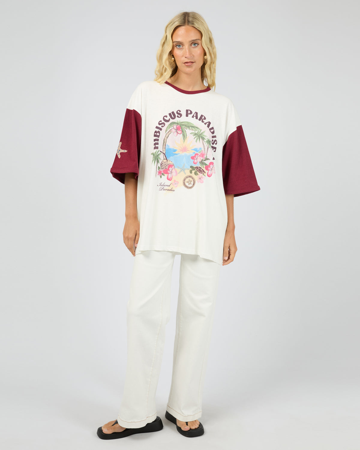 Paradise Oversized Tee Wine