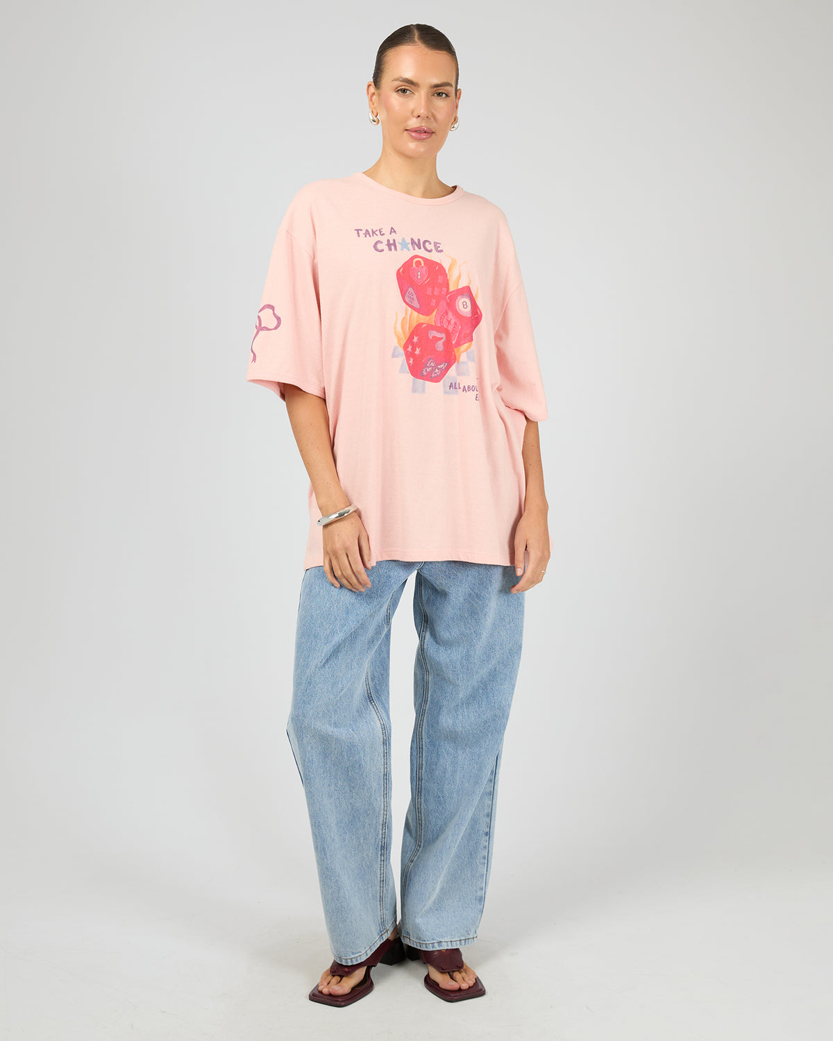 Snake Eyes Oversized Tee Light Pink