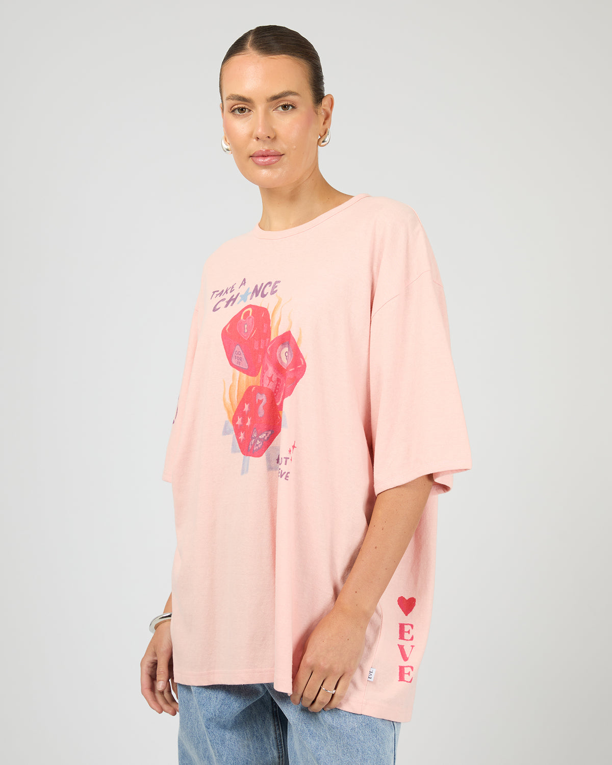 Snake Eyes Oversized Tee Light Pink