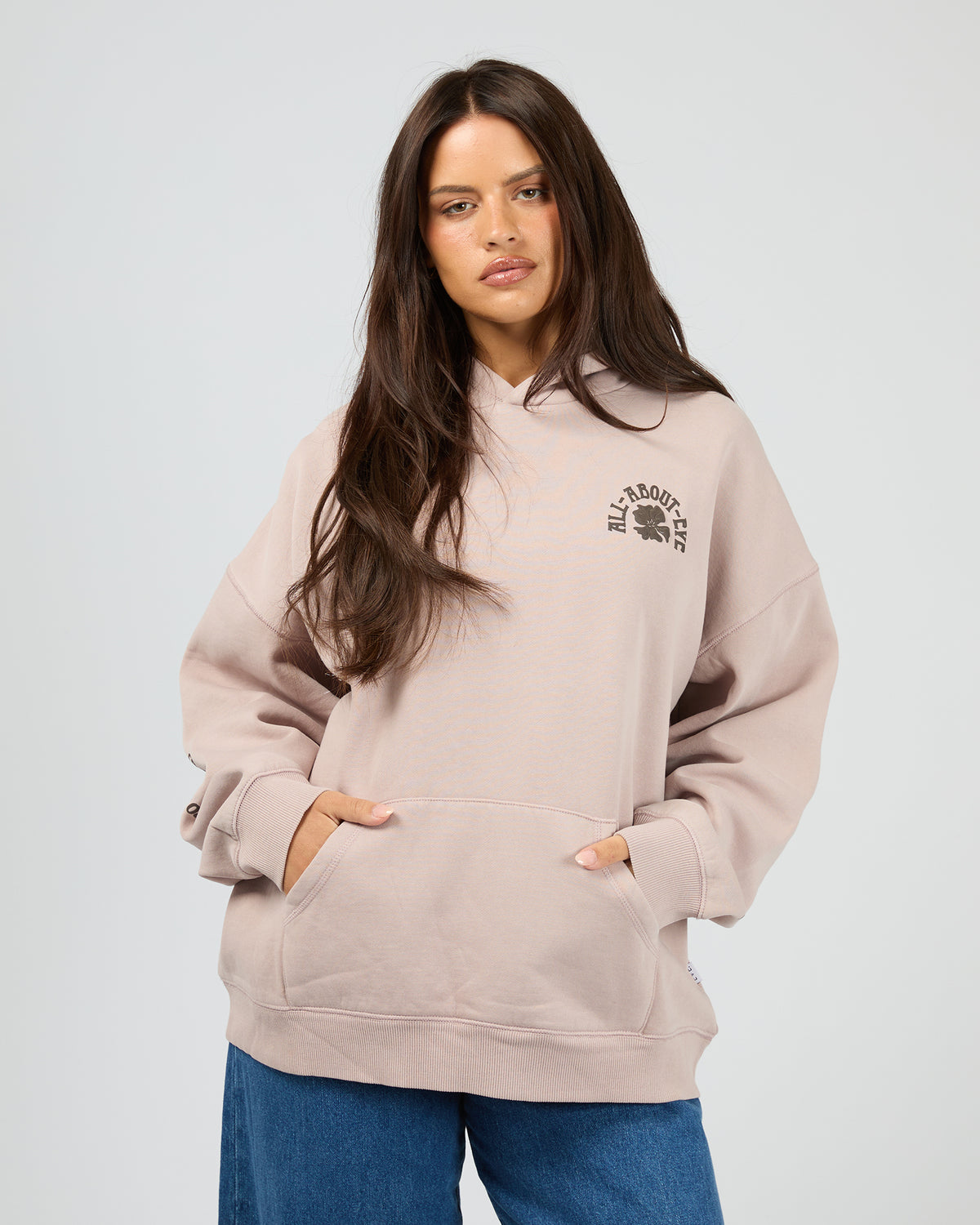 Flower Co Relaxed Hoodie Fawn