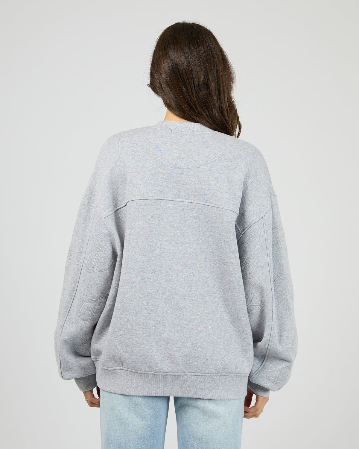 Serif Oversized Box Crew Grey Marle