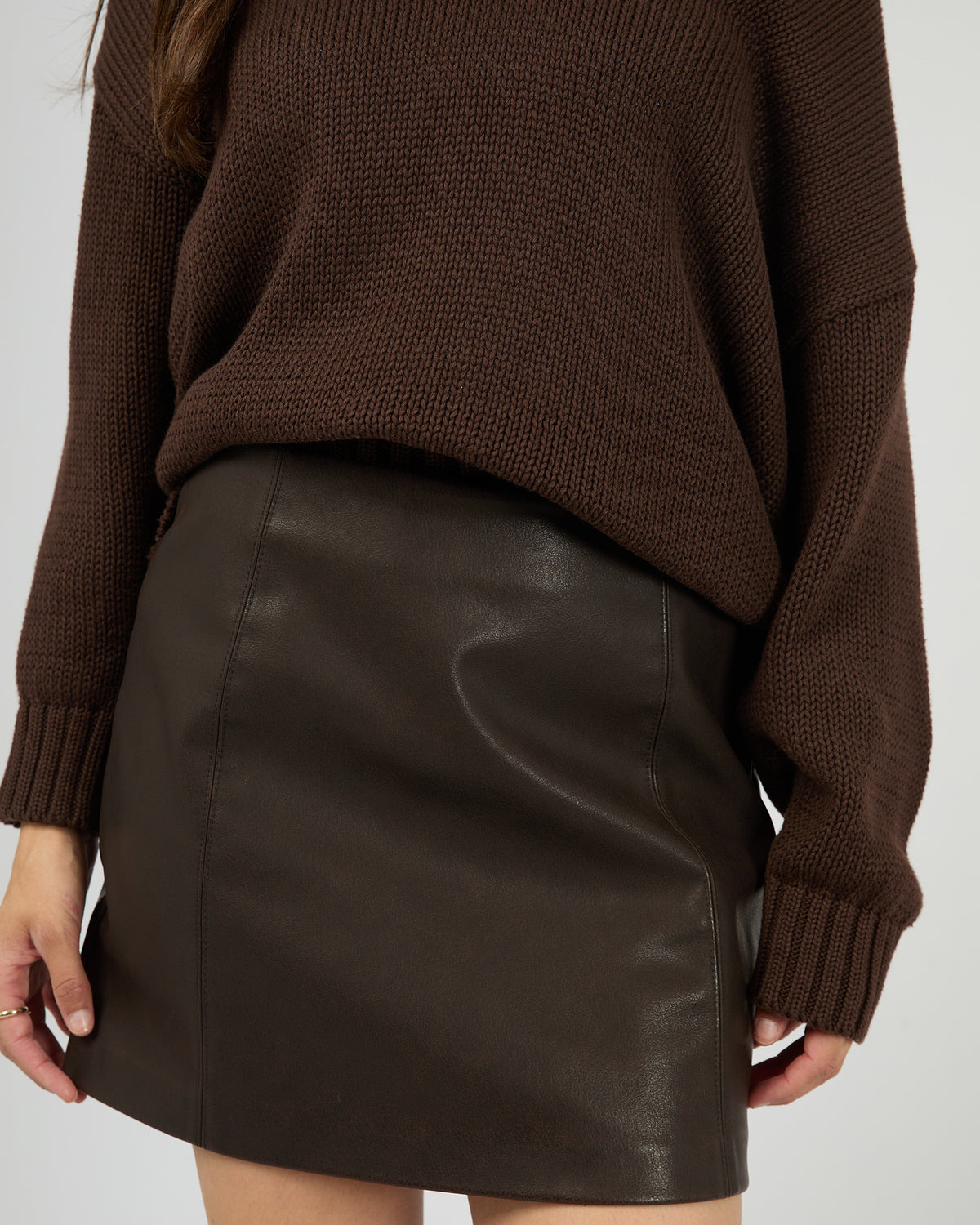 Moss Pu Skirt Brown