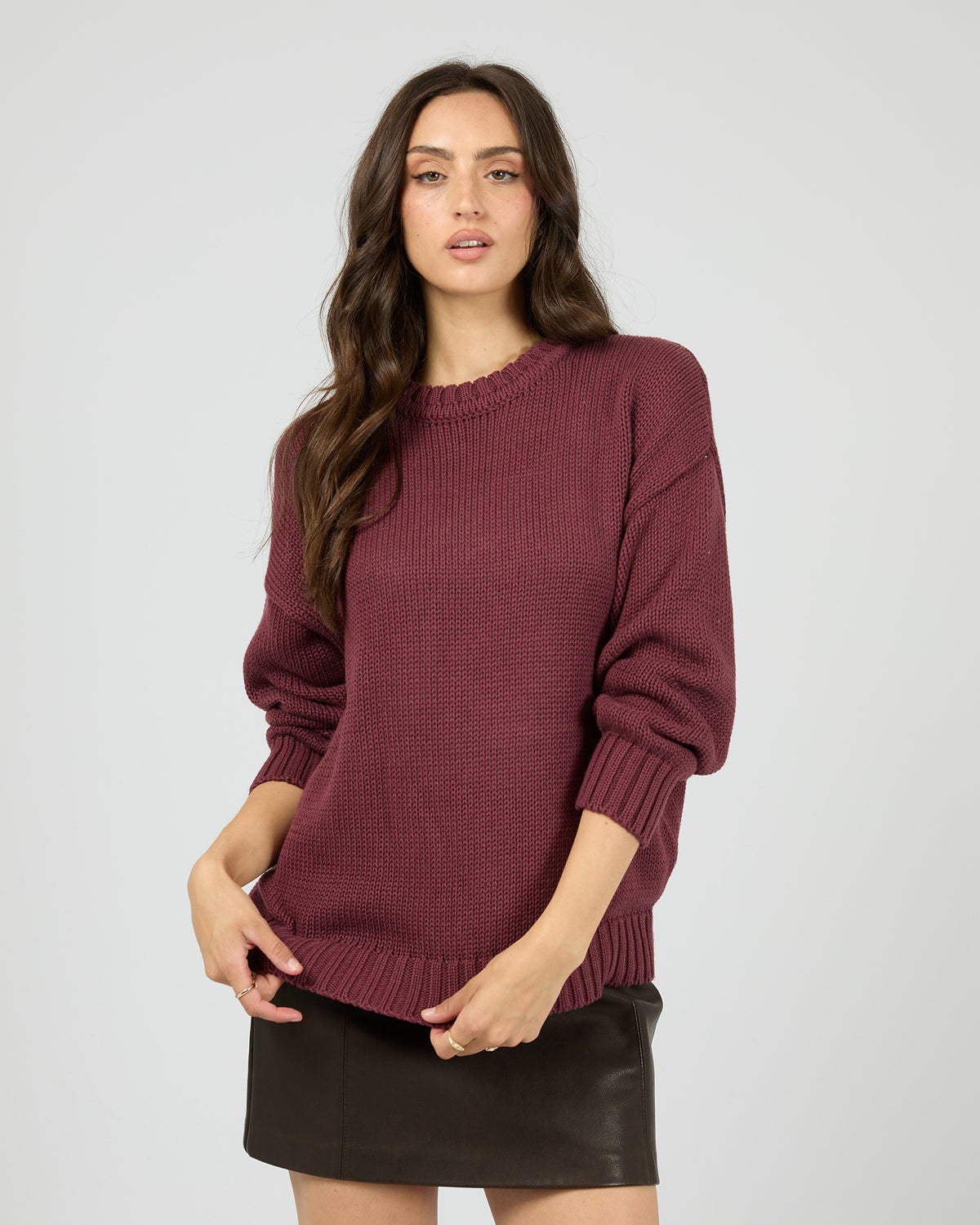 Cosy Oversized Knit Burgundy