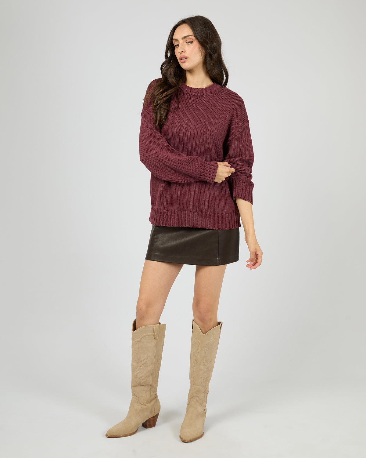 Cosy Oversized Knit Burgundy