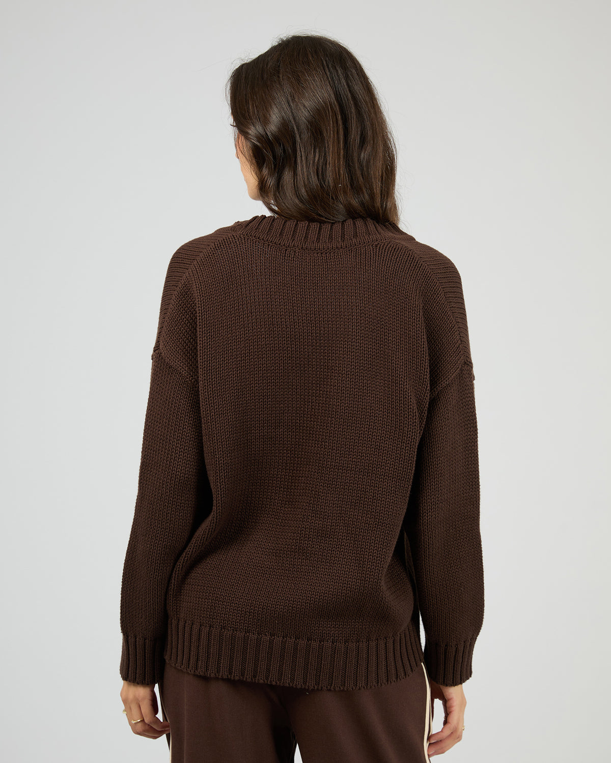 Cosy V Neck Knit Brown