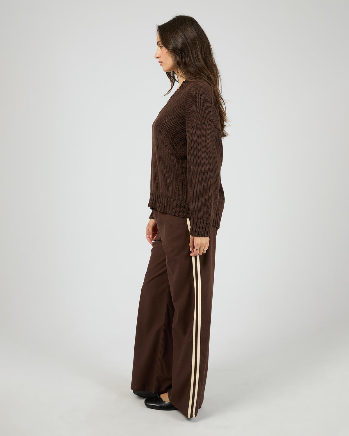 Cosy V Neck Knit Brown