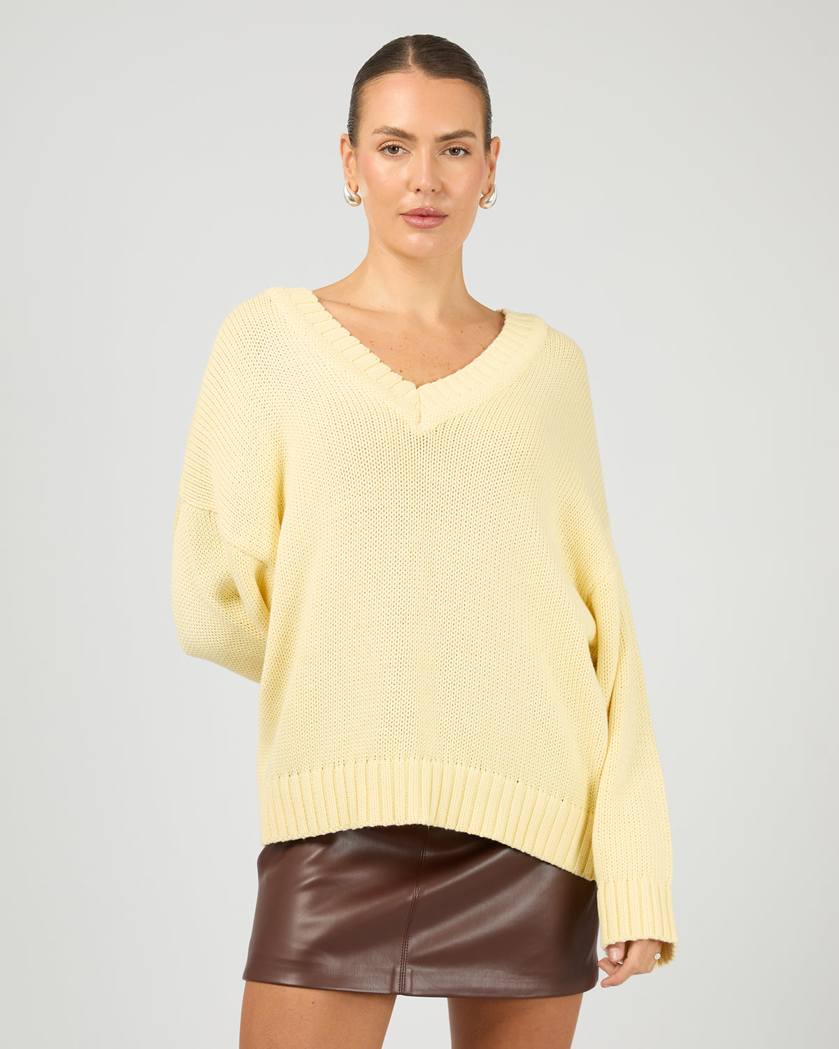 Cosy V Neck Knit Yellow