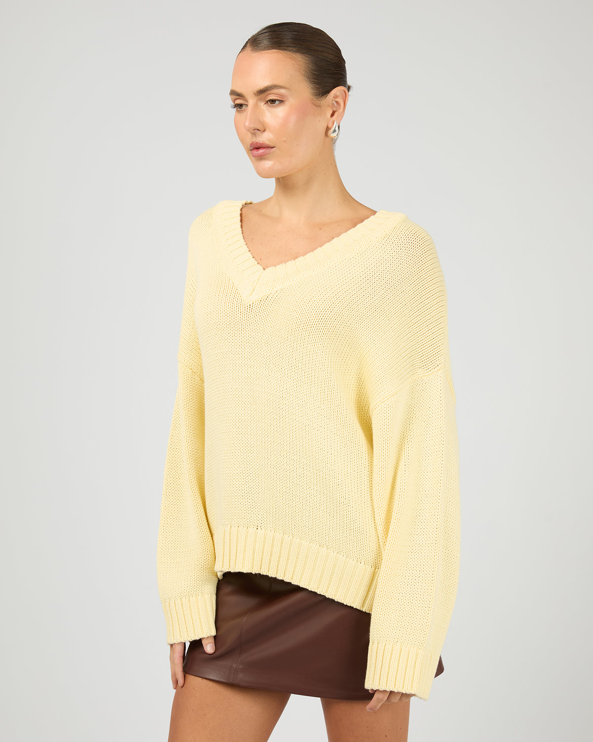 Cosy V Neck Knit Yellow