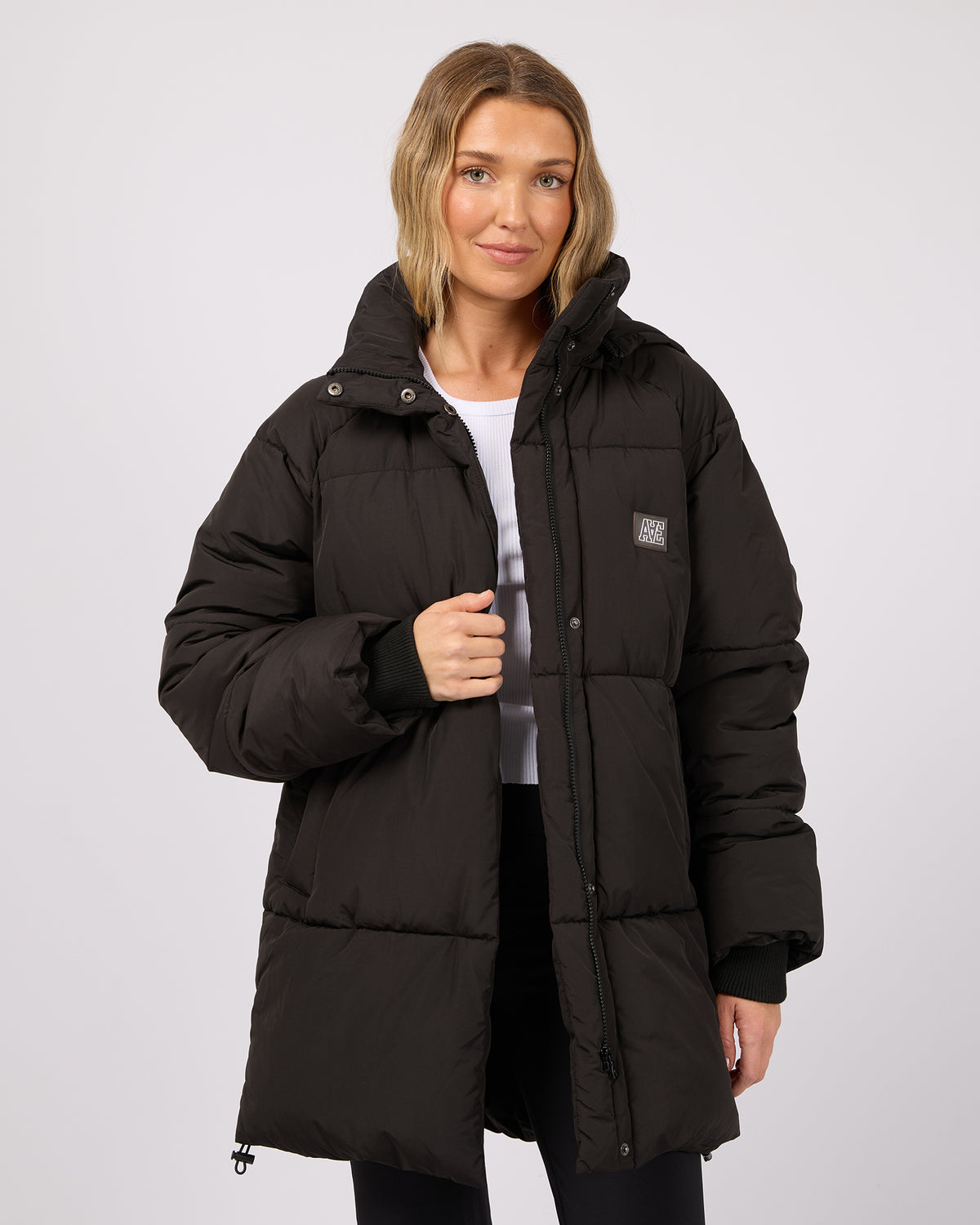 Elevate Long Puffer Jacket Black
