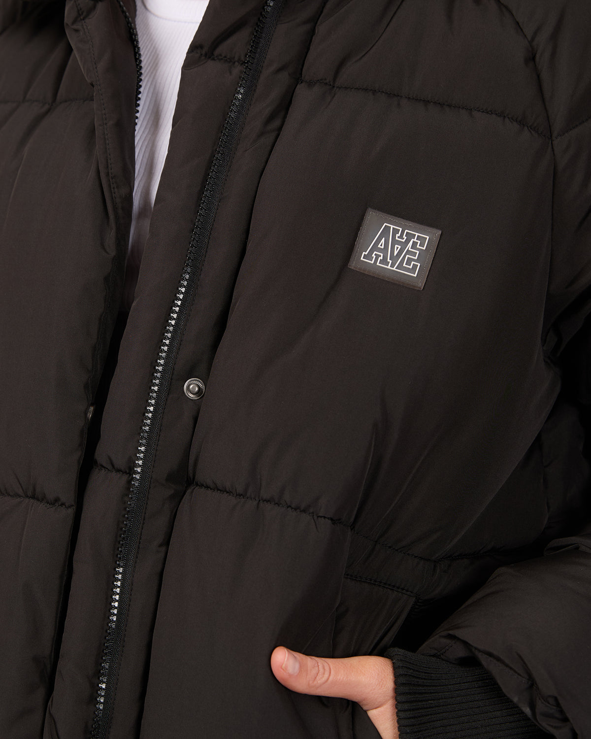 Elevate Long Puffer Jacket Black