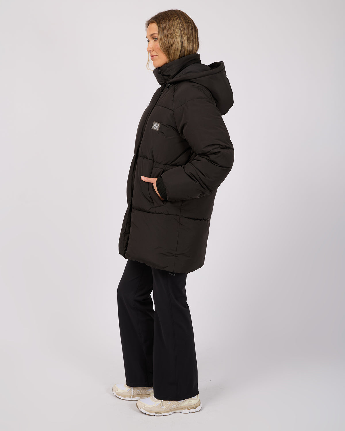 Elevate Long Puffer Jacket Black