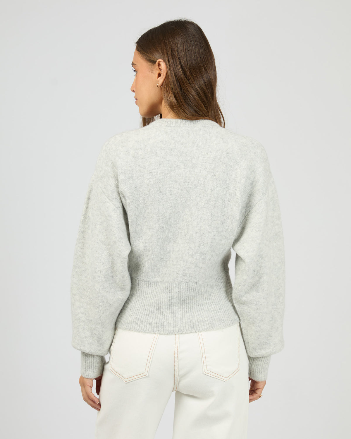 Nelly Knit Cardi Snow Marle