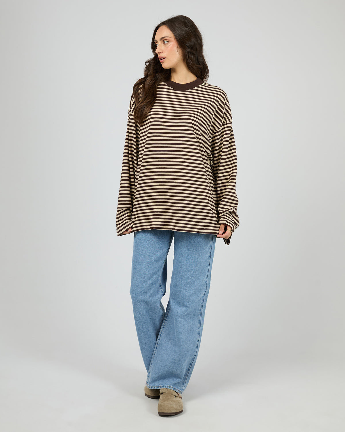 Paloma Long Sleeve Stripe Tee Brown