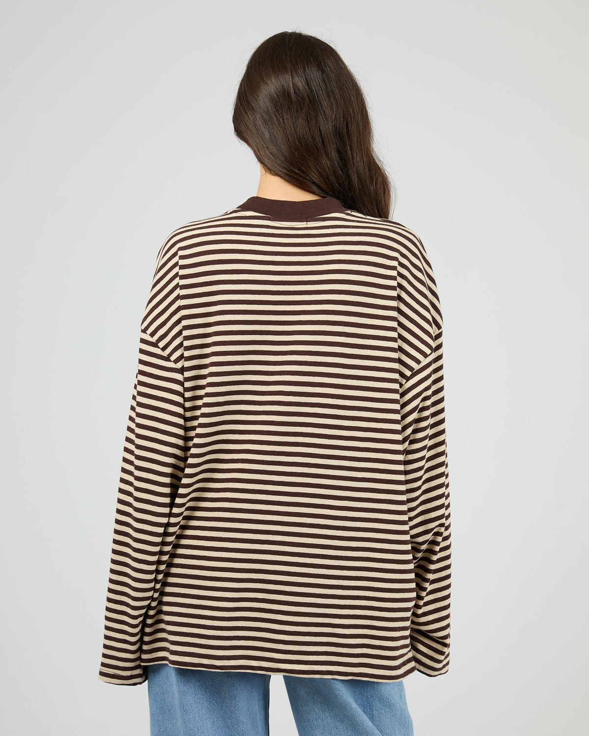 Paloma Long Sleeve Stripe Tee Brown