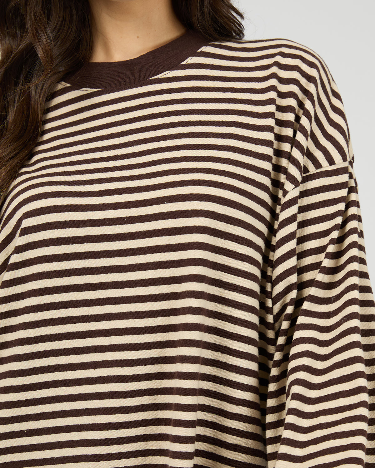 Paloma Long Sleeve Stripe Tee Brown
