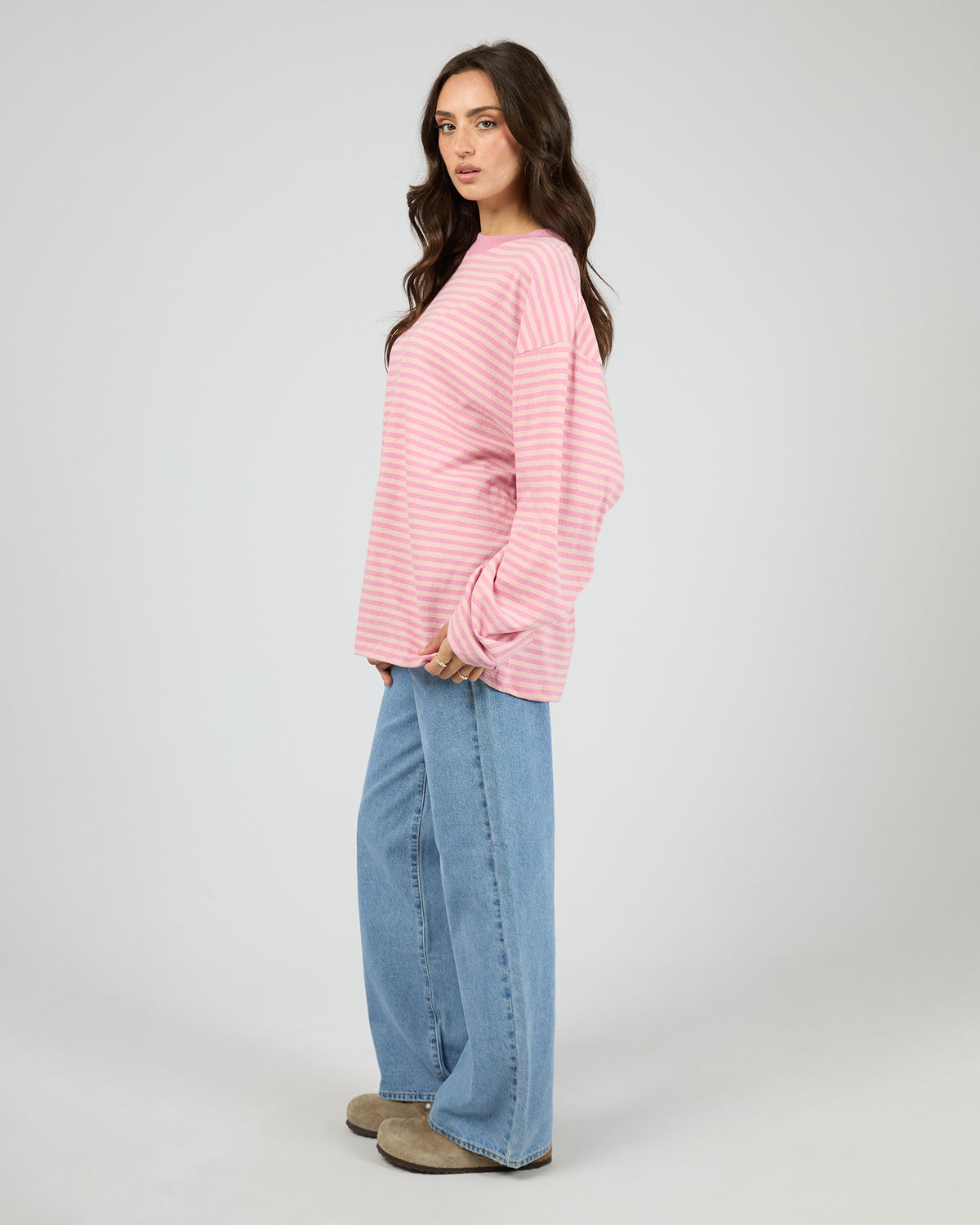 Paloma Long Sleeve Stripe Tee Pink