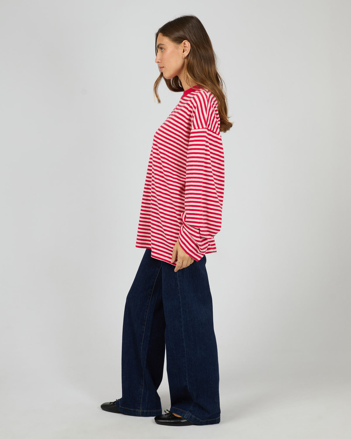 Paloma Long Sleeve Stripe Tee Red