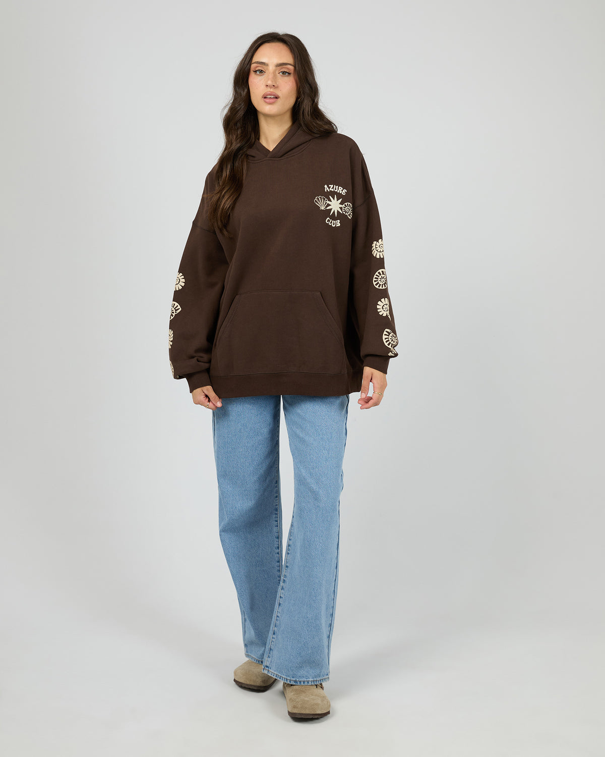 Azure Club Relaxed Hoodie Brown