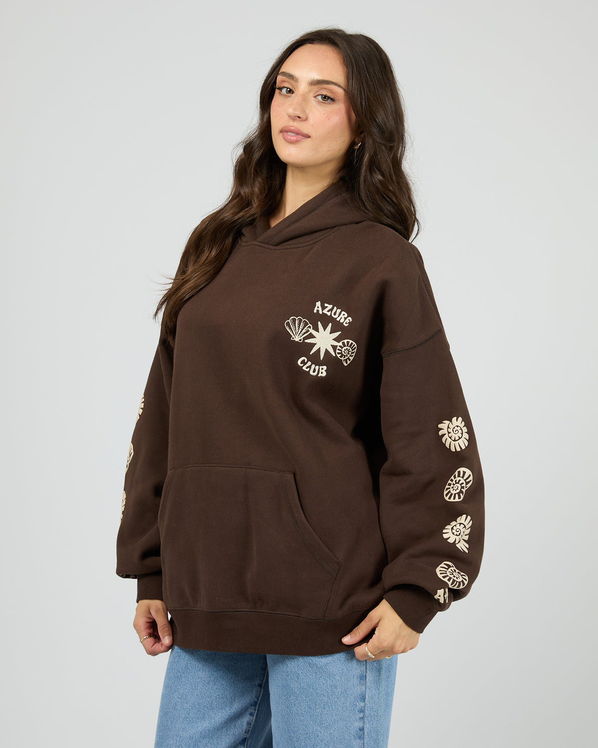Azure Club Relaxed Hoodie Brown