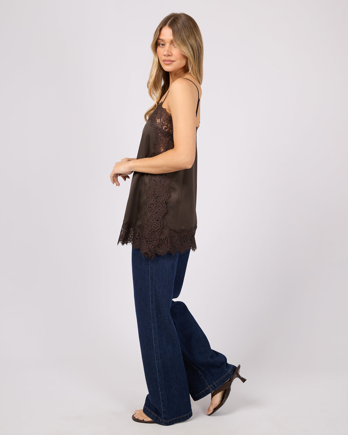 Hava Lace Cami Coffee