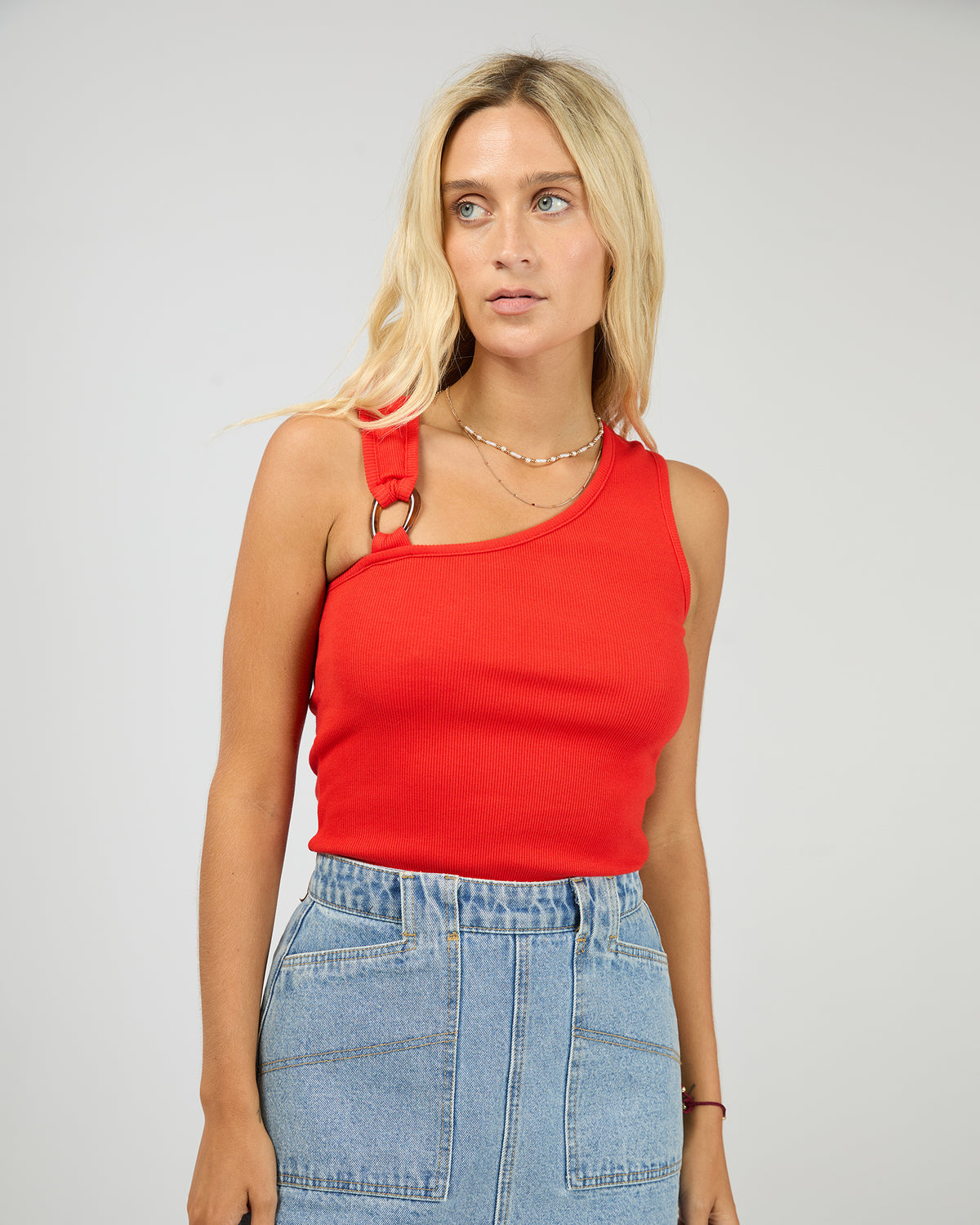 Willow Rib Tank Red