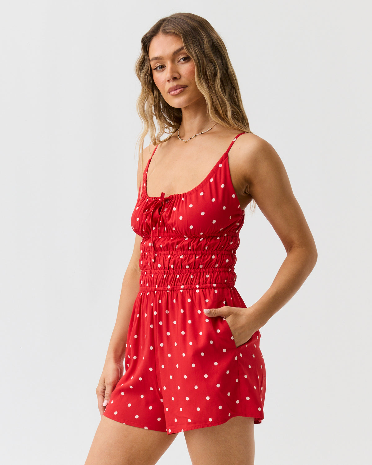 Rumi Playsuit Red