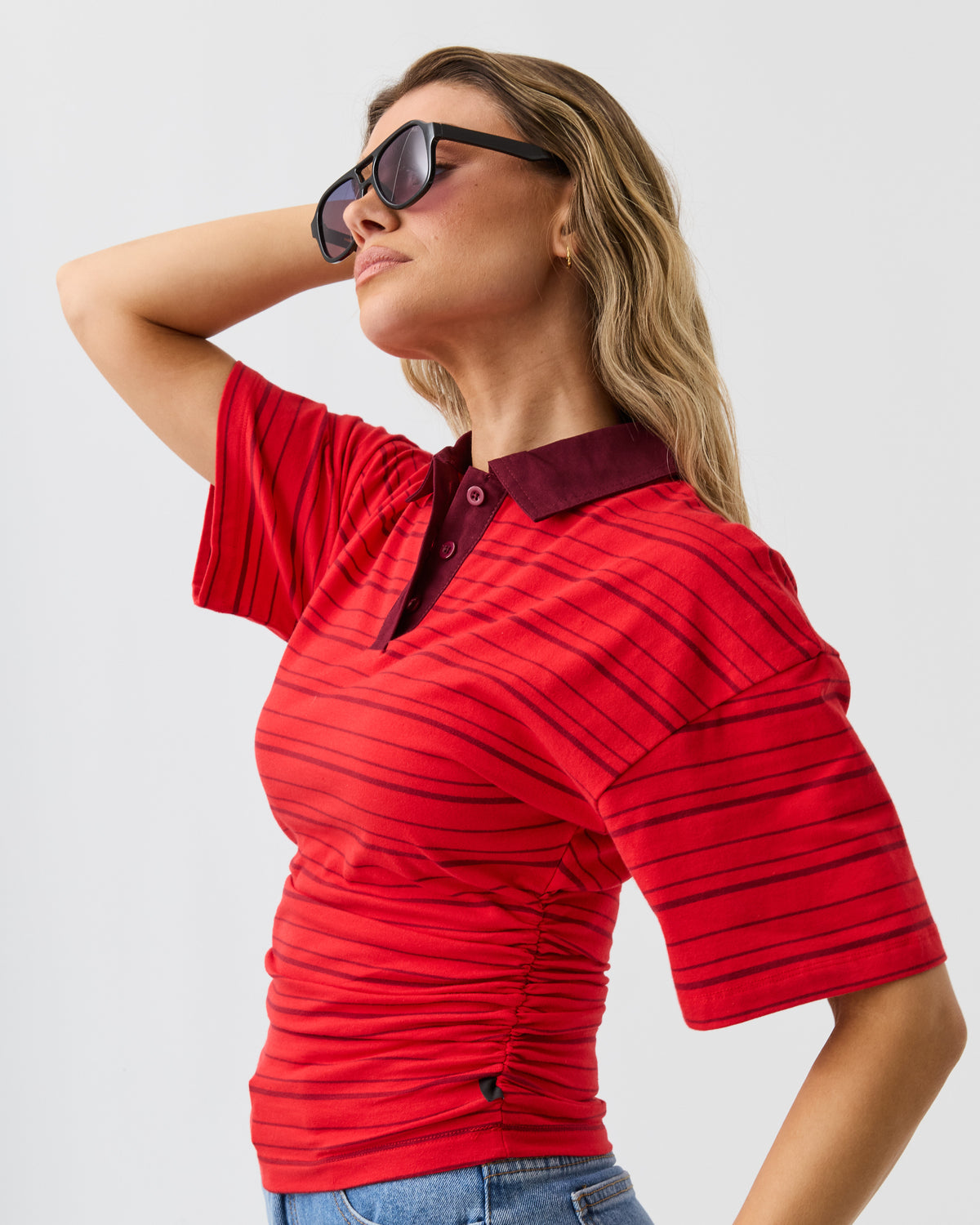 Haylee Rugby Top Red