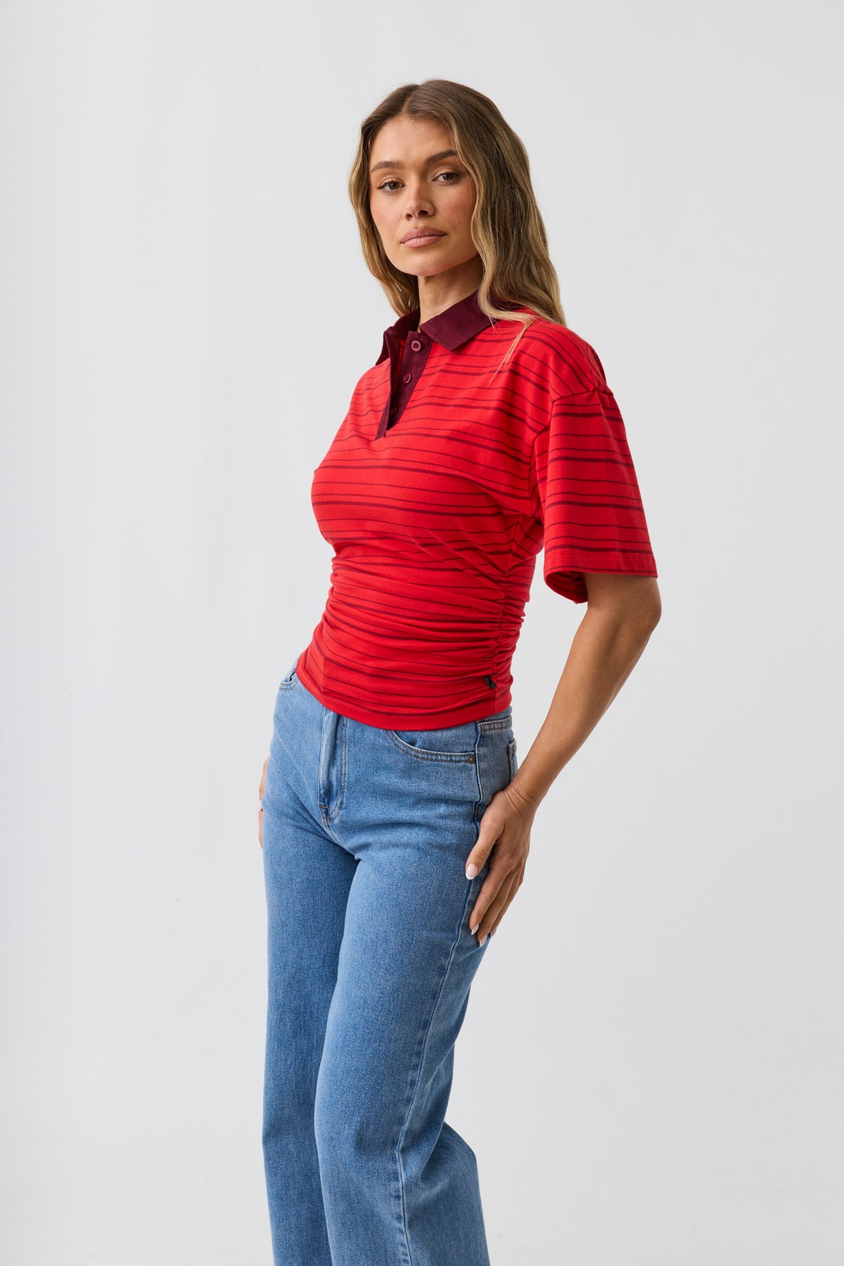 Haylee Rugby Top Red