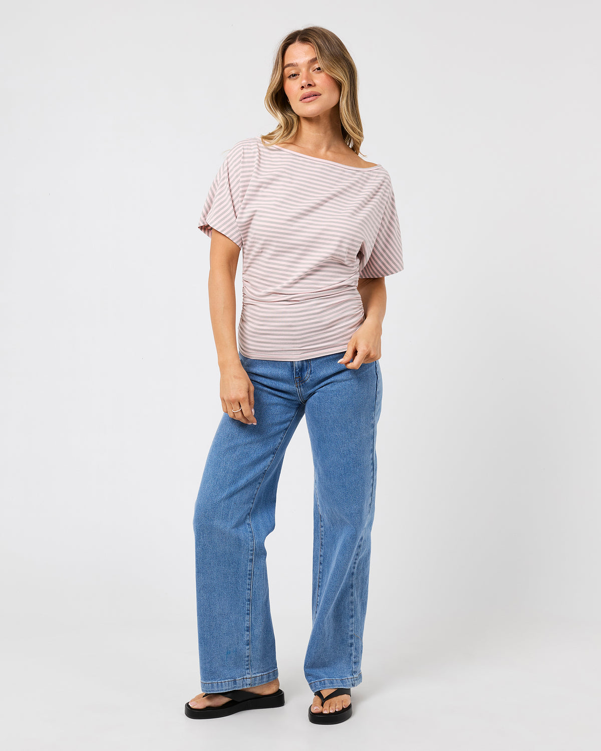 Lune Stripe Top Light Pink