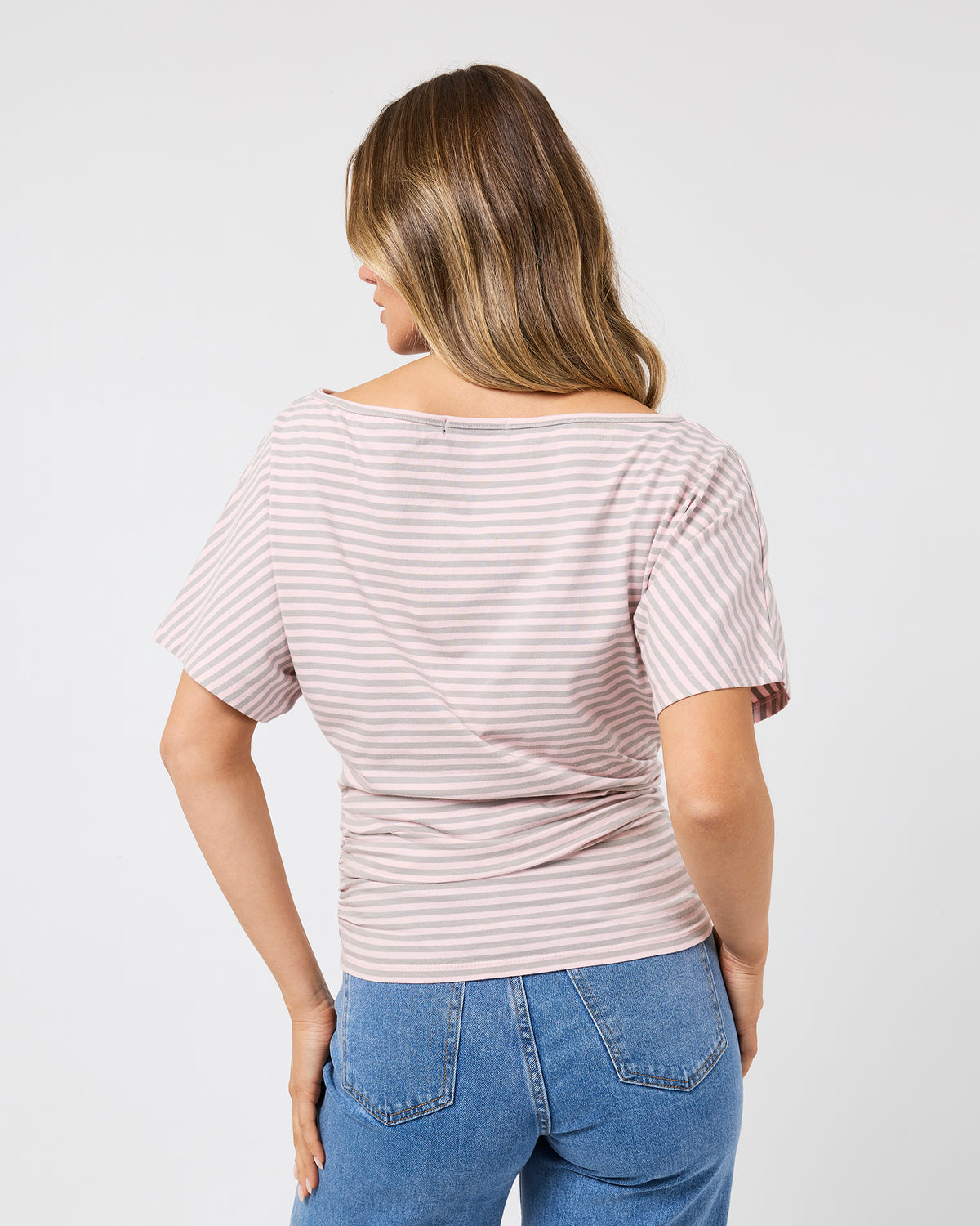Lune Stripe Top Light Pink