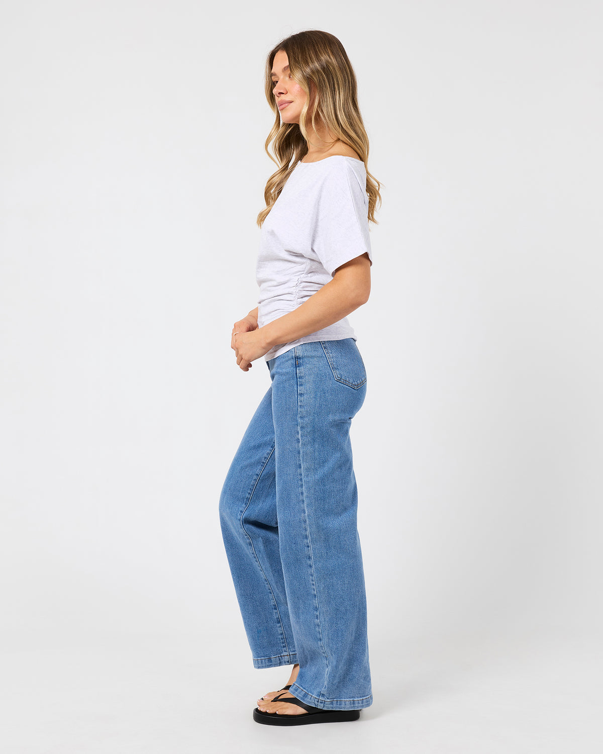 Lune Off Shoulder Top Snow Marle