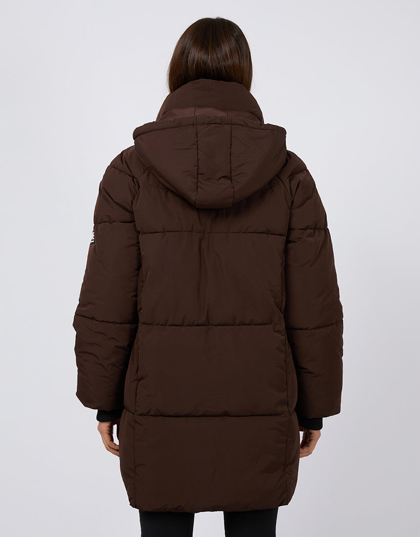 Remi Luxe Midi Puffer Brown