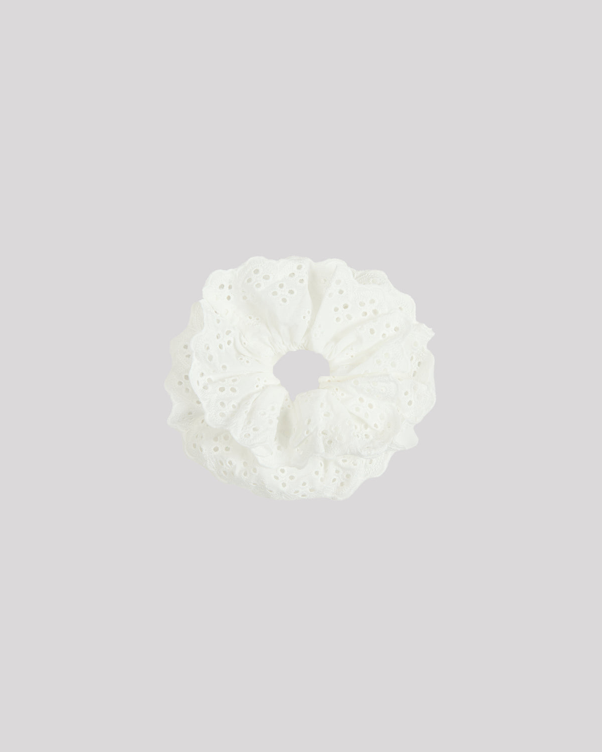 Lola Broderie Scrunchie Vintage White