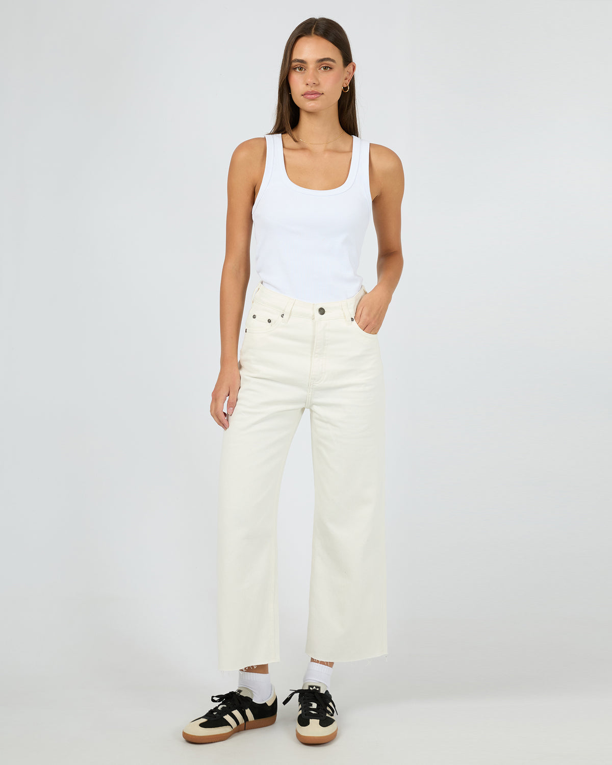 Charlie High Rise Wide Leg Jean Vintage White