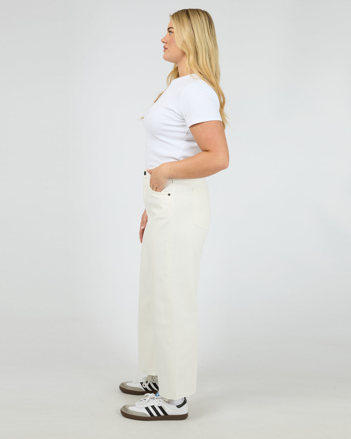 Charlie High Rise Wide Leg Jean Vintage White