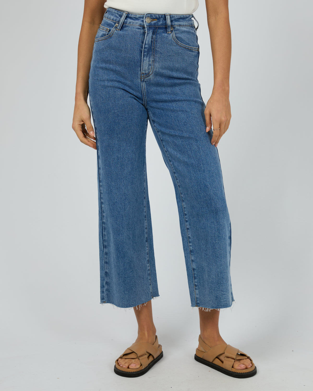 Charlie High Rise Wide Leg Jean Dark Blue