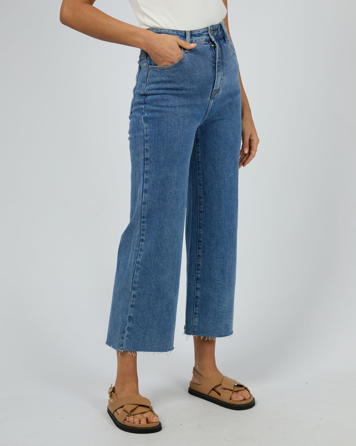 Charlie High Rise Wide Leg Jean Dark Blue