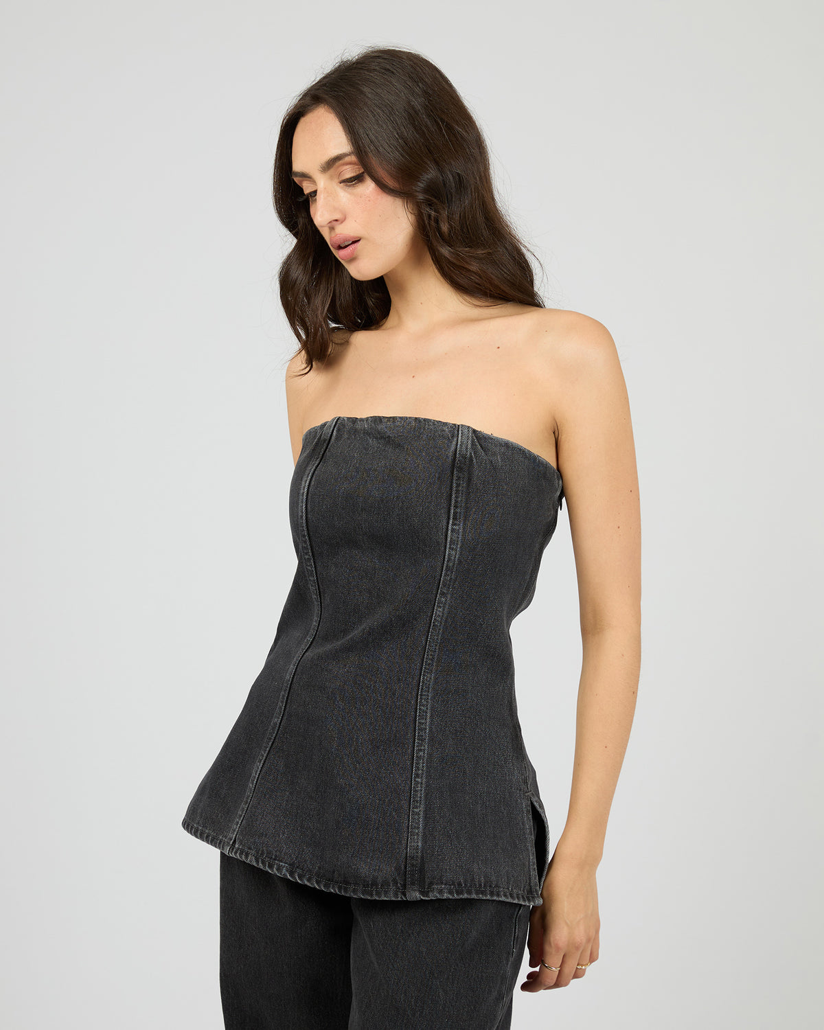 Rio Strapless Top Coal