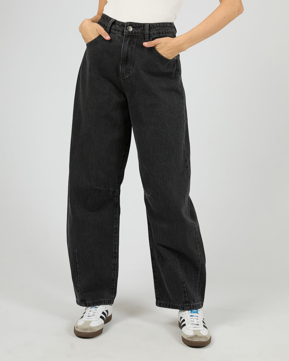 Hallie Barrel Leg Jean  Coal