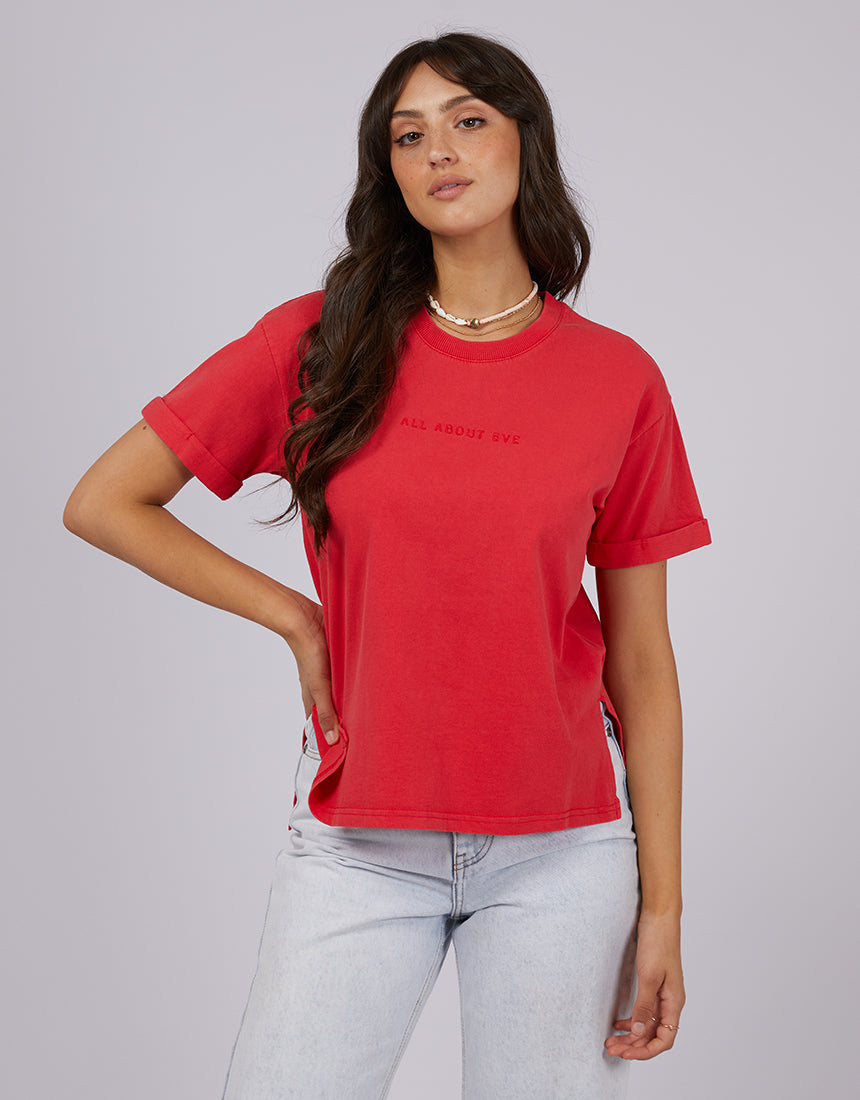 Aae Washed Tee Red