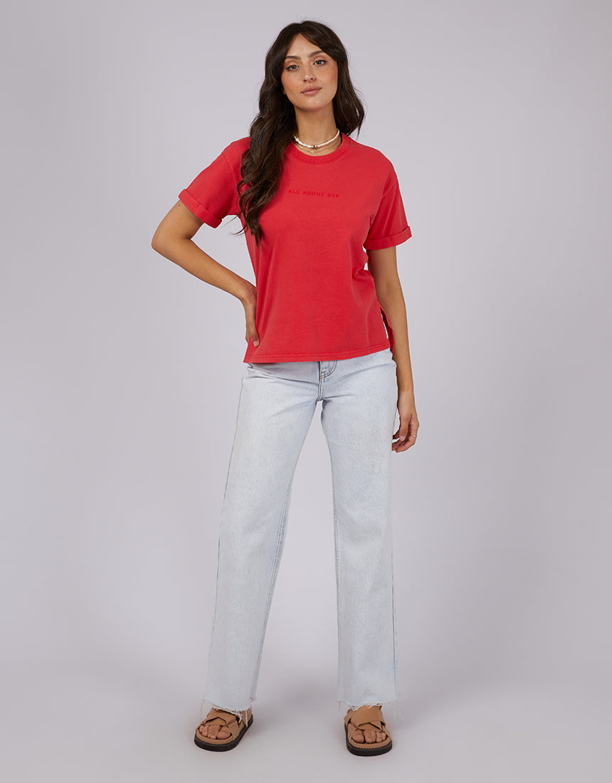 Aae Washed Tee Red