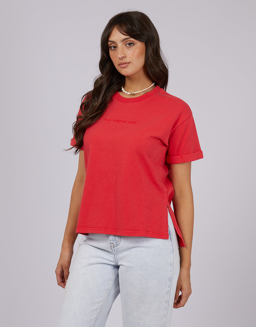 Aae Washed Tee Red
