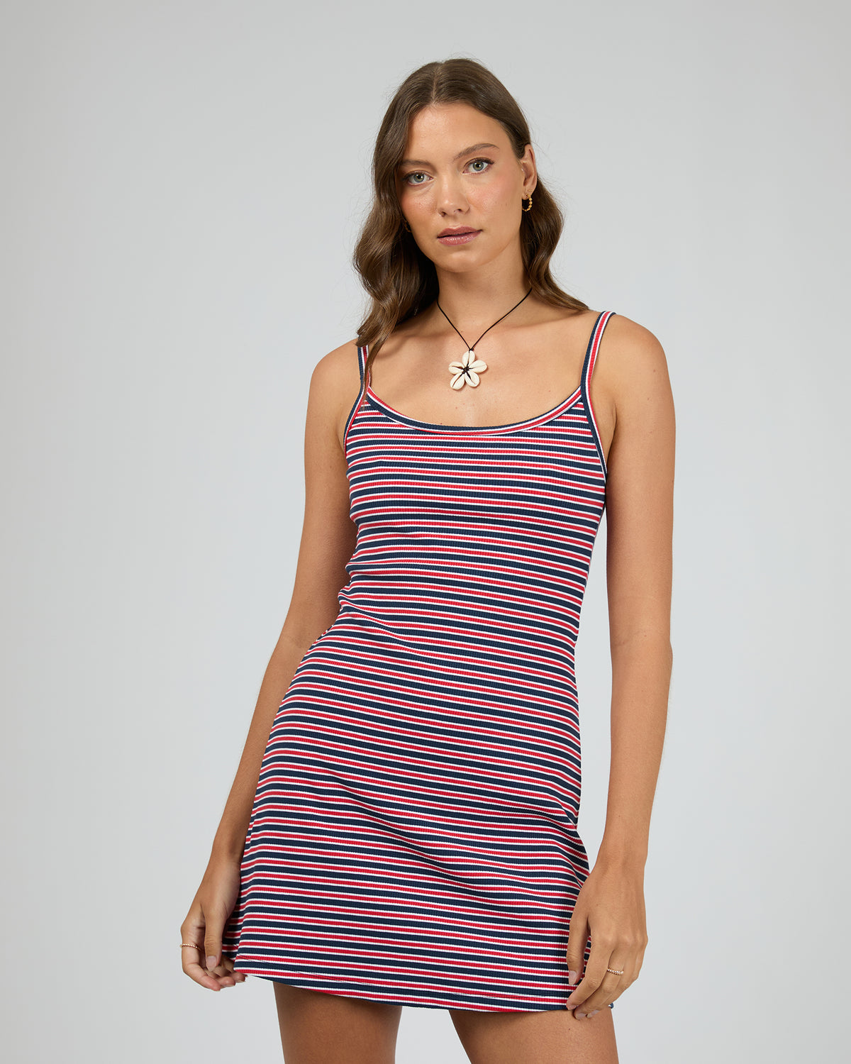 Eve Rib Stripe Mini Dress Navy
