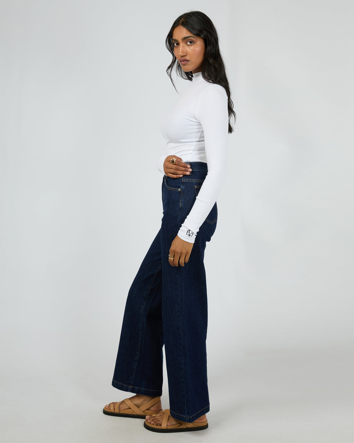 Icon Mock Neck L/S Top White