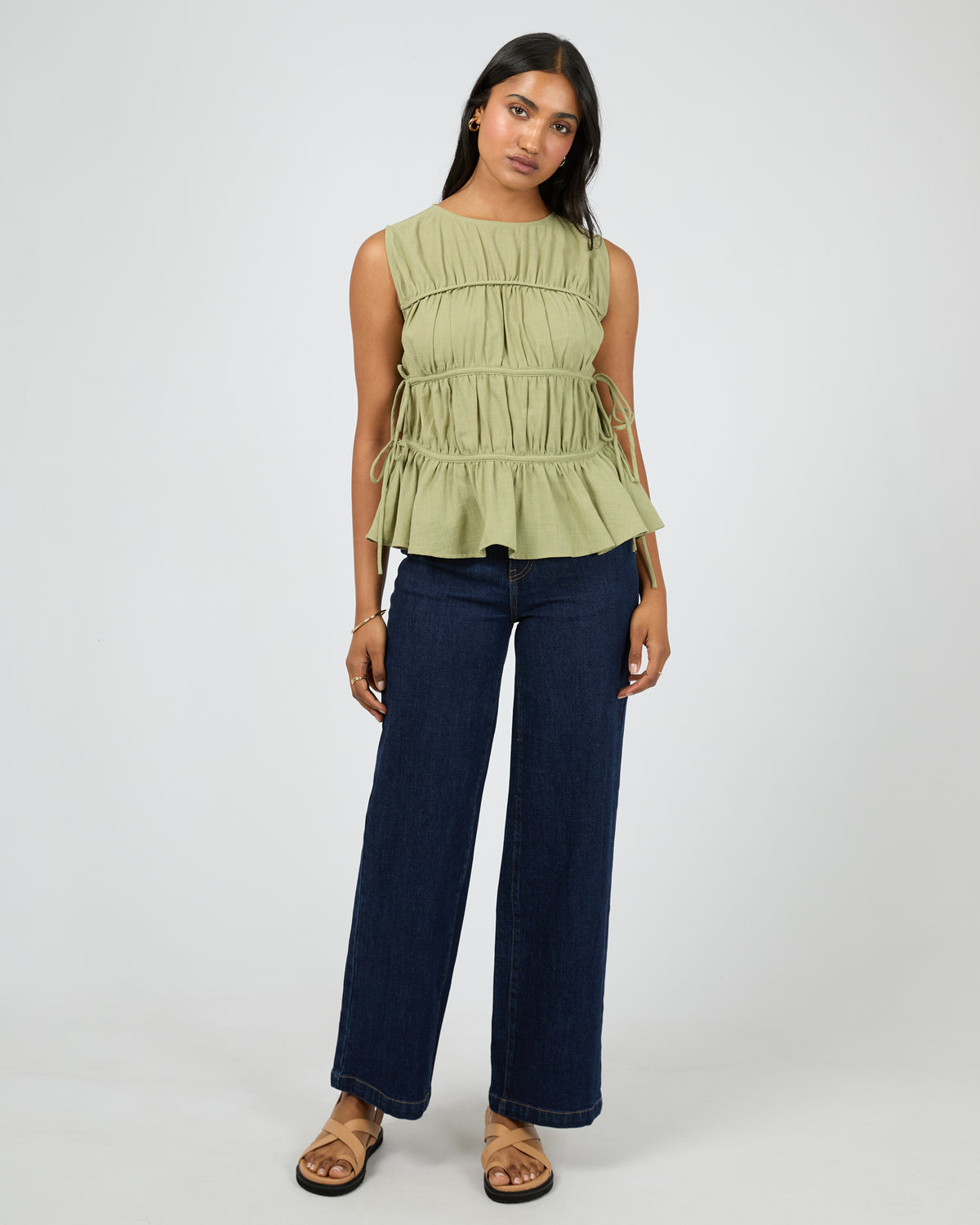 Lou Lou Tie Top Khaki