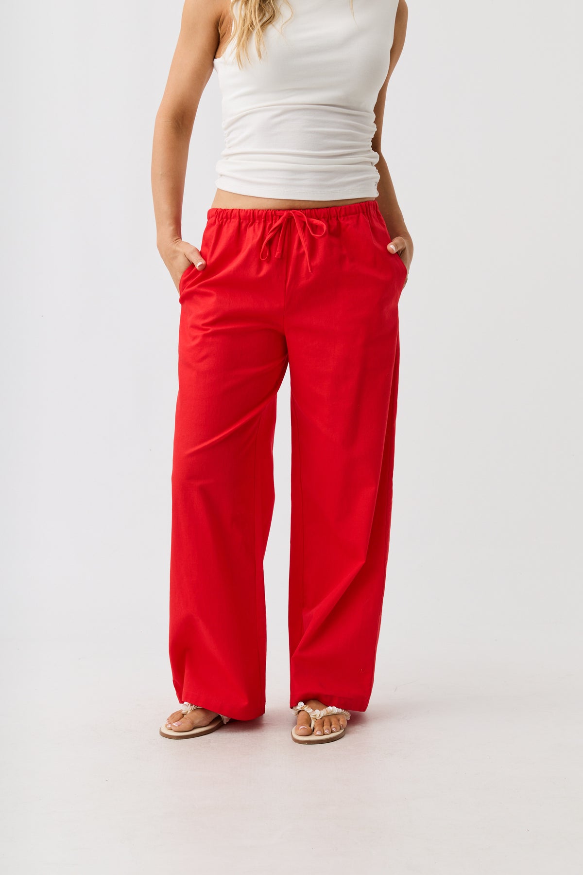 Aae Timeless Drawstring Pant Red