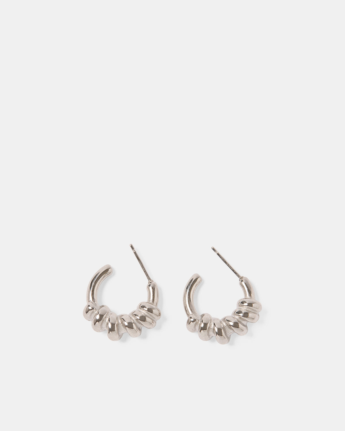 Mea Huggie Earring Silver - Rhod Plated